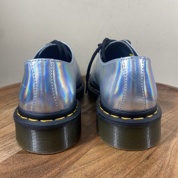 Dr Martens 1461 Womens Silver Iced Metallic Rainbow Size 6 Shoes Sneakers - Picture 3 of 10